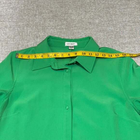 Extro&Vert | Kelly Green Button Up Shirt Dress | Size 6 - Picture 9 of 13